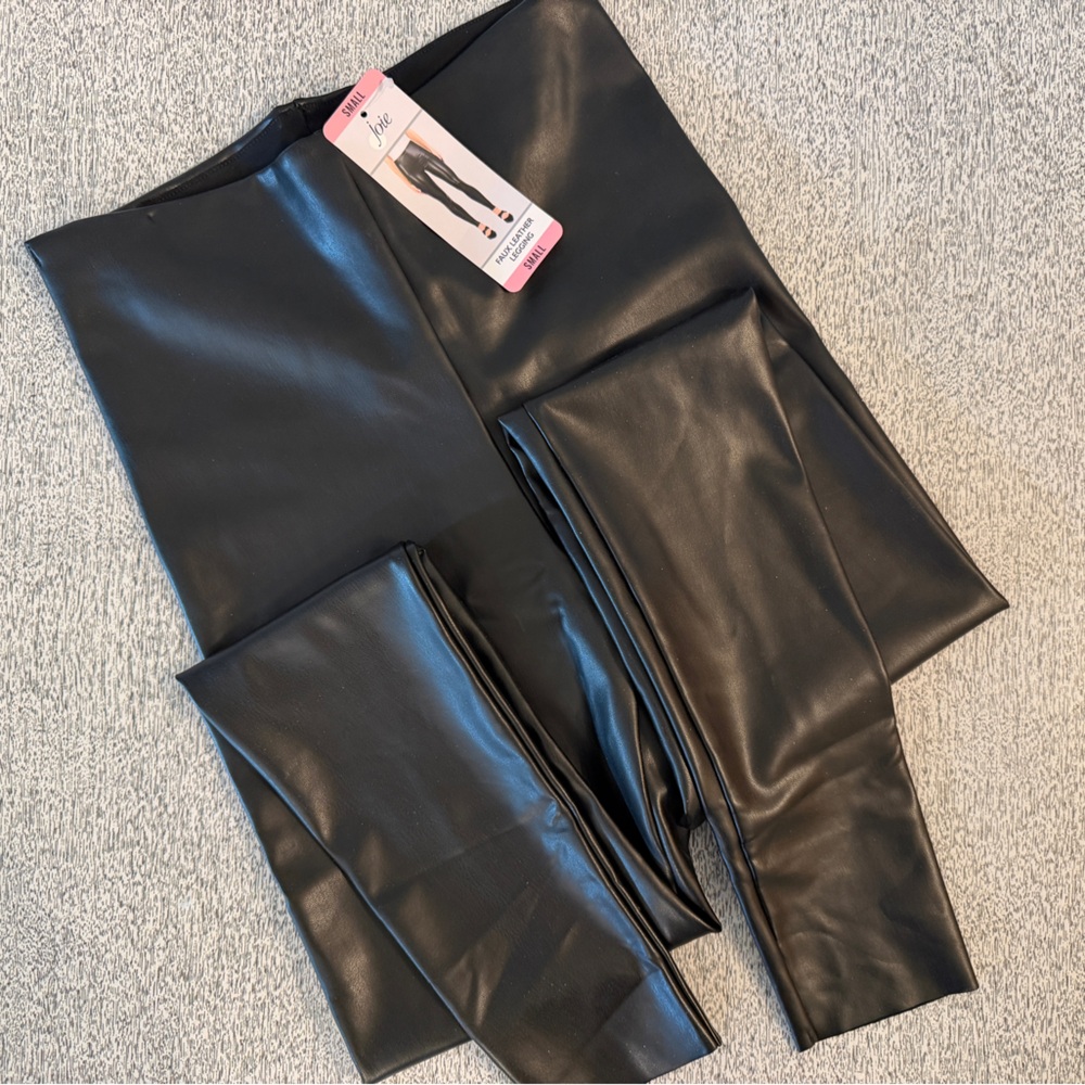 Joie Black Faux Leather Leggings, NWT, Sz Small